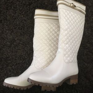 Bone white boots.